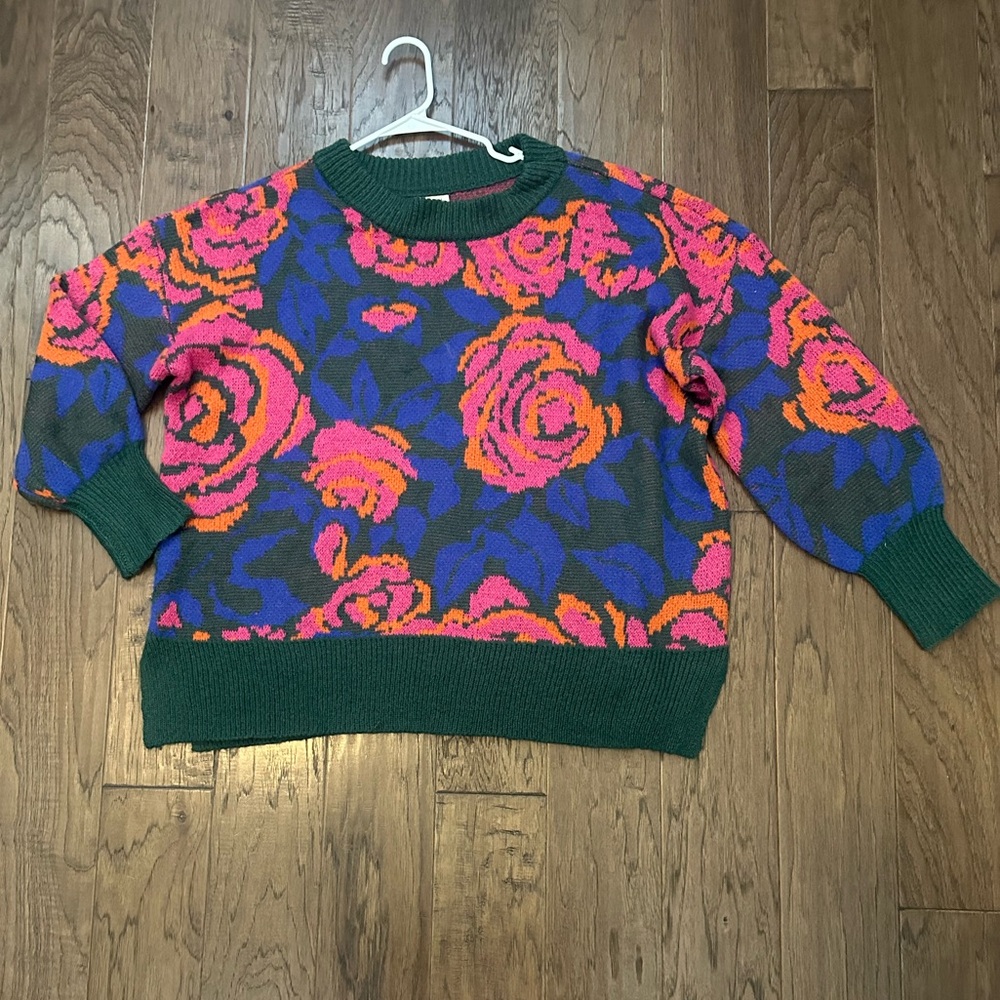 NWT Jodifl green floral sweater size 1X